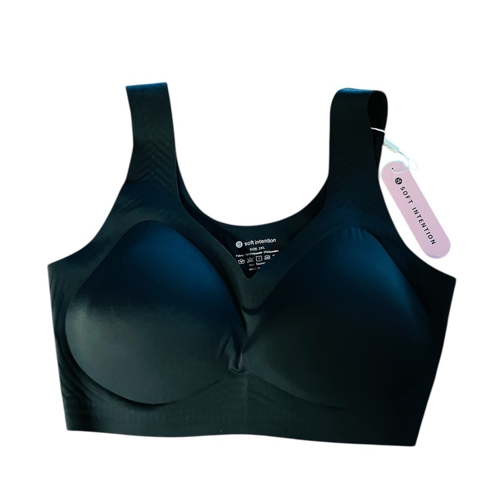 Soft Intention Black Seamless Bra Size 2XL NWT